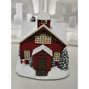 Thomas Kinkade Hawthorne Village School Christmas Village 2002 Red Schoolhouse